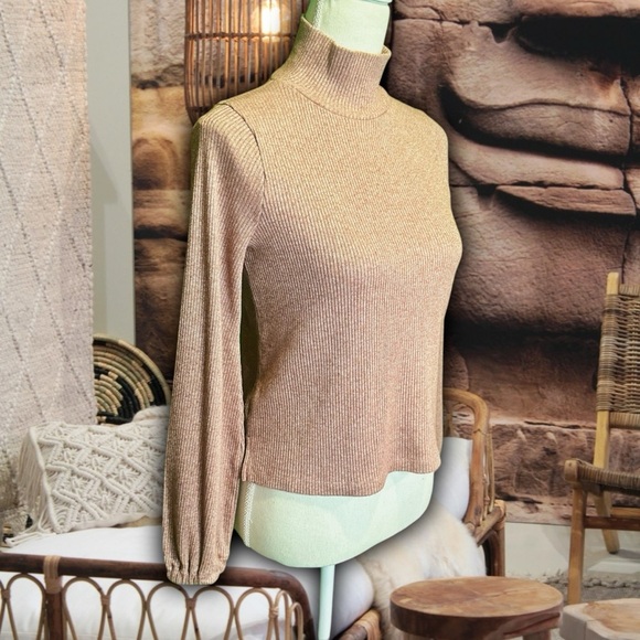 Madewell ‘Heathered Bubble-Sleeve Swing Turtleneck’ in “Heather Rose” Size Small - Picture 14 of 16